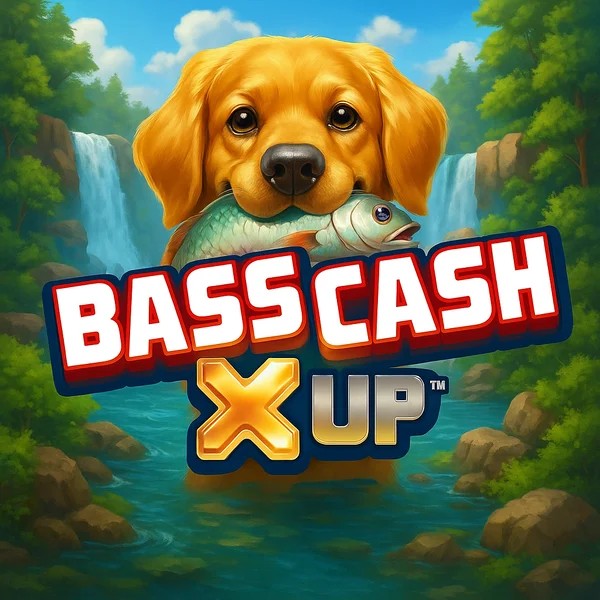 Bass Cash X UP logo – Slots by Alchemy Gaming at Rollflame Casino