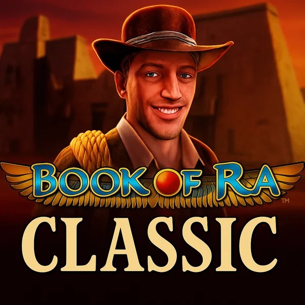 Official Slots logo: Book of Ra Classic by Novomatic at Rollflame Casino