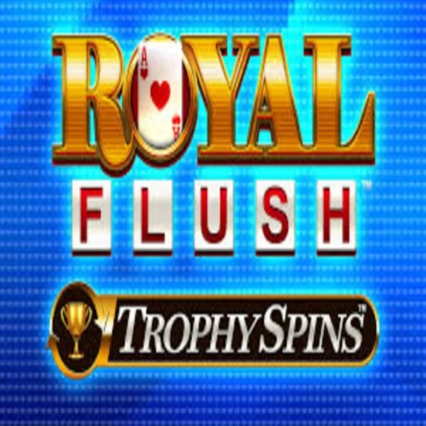 Royal Flush Trophy Spins slot logo by Greentube at Rollflame Casino